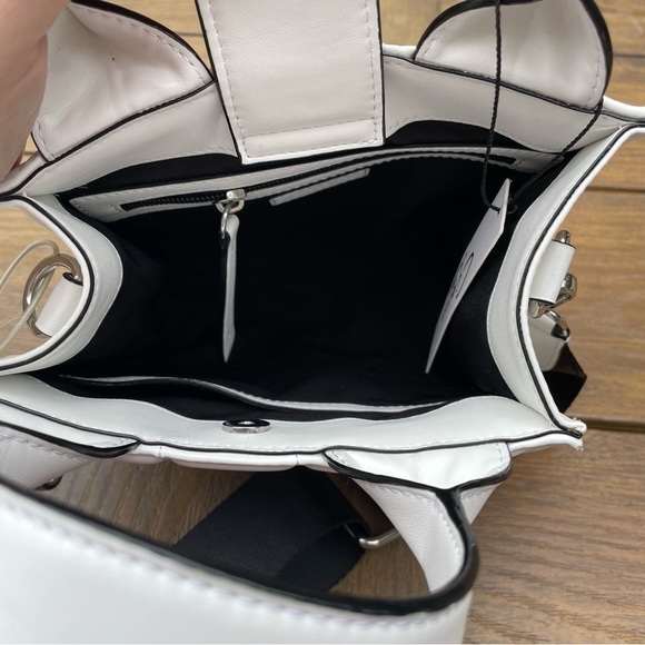 Sam Edelman Circus Duncan Mini Tote Bag Crossbody puff fine Napa white cottage - Picture 5 of 10